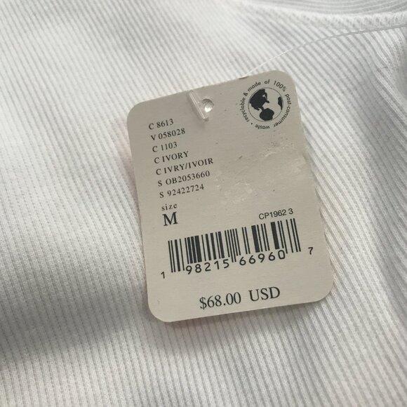 Free People Movement Women's Kick Off Solid Layer in Ivory NWT - Picture 6 of 7